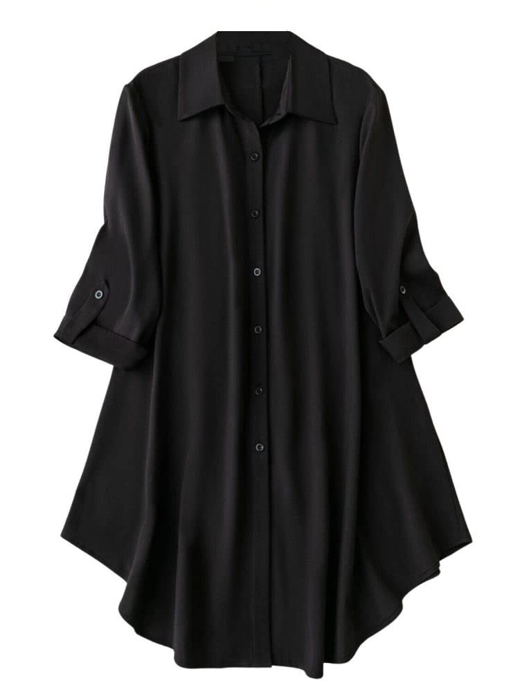 Om Sai Latest Creation Western Dress || Rayon Solid Button Front Shirt Dress For Women || Roll Tab Sleeve & Collared Neck Flared