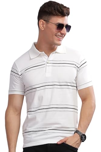 ADRO Mens Solid Regular Fit Polo Shirt (PNOP24-L1-WHGRBL_White1