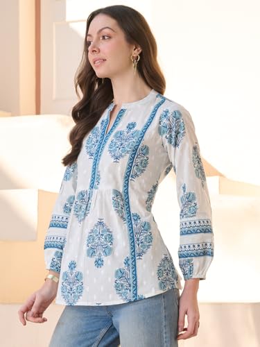 Stylum Womens Ethnic Buta Printed Cotton Top