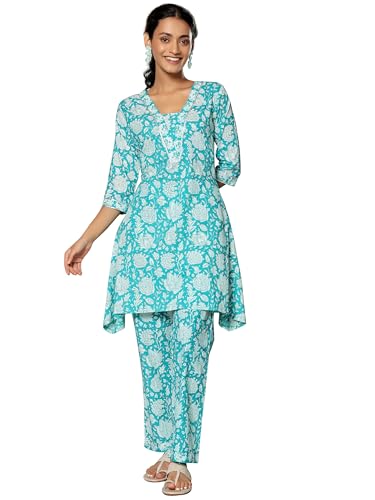 Libas WomenS Pure Cotton Kurta Sets (36753O_Blue