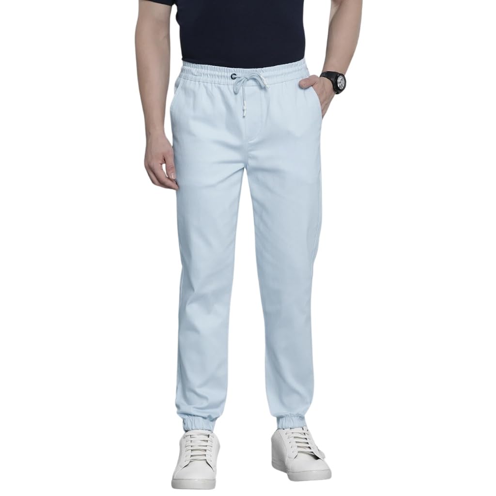 The Indian Garage Co Men Slim Fit Solid Mid-Rise Stretchable Chino Joggers
