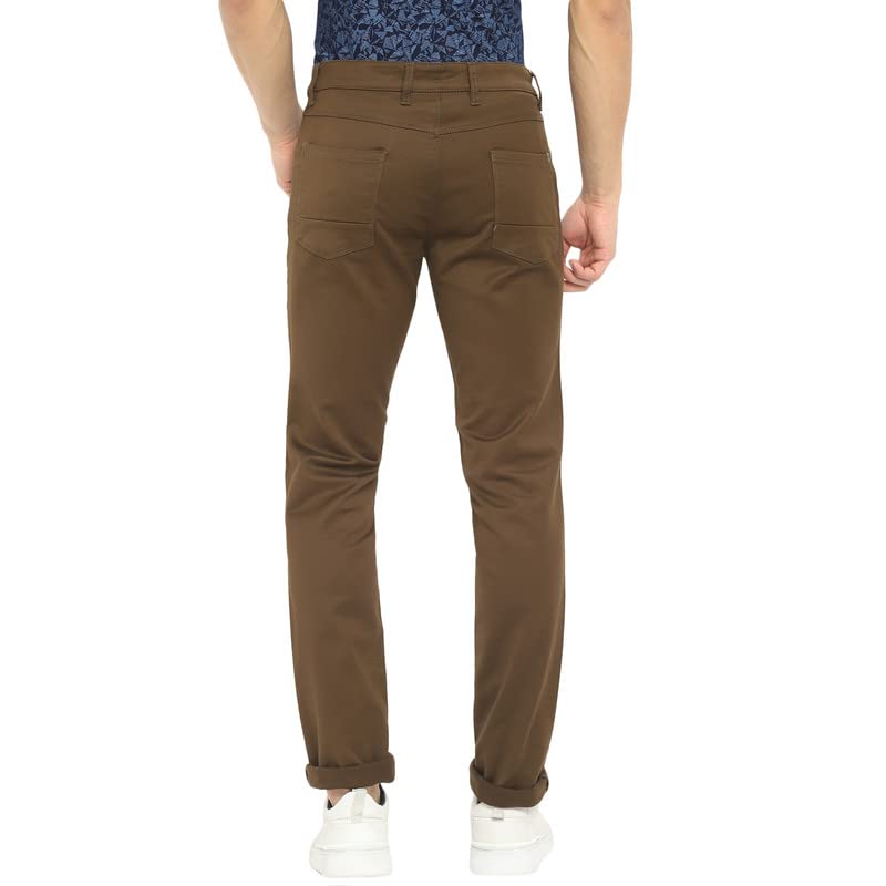 Turtle Men Brown Narrow Fit Fade Jeans