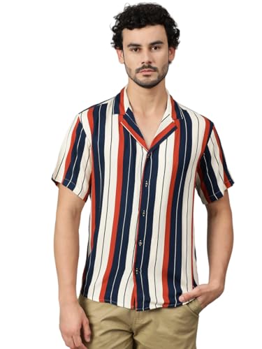 Kotty MenS Fashionable/Casual Printed Spread Collar & Premium Fabric & Stylish & Comfortable Casual Wear Shirt(Multicolor,M)