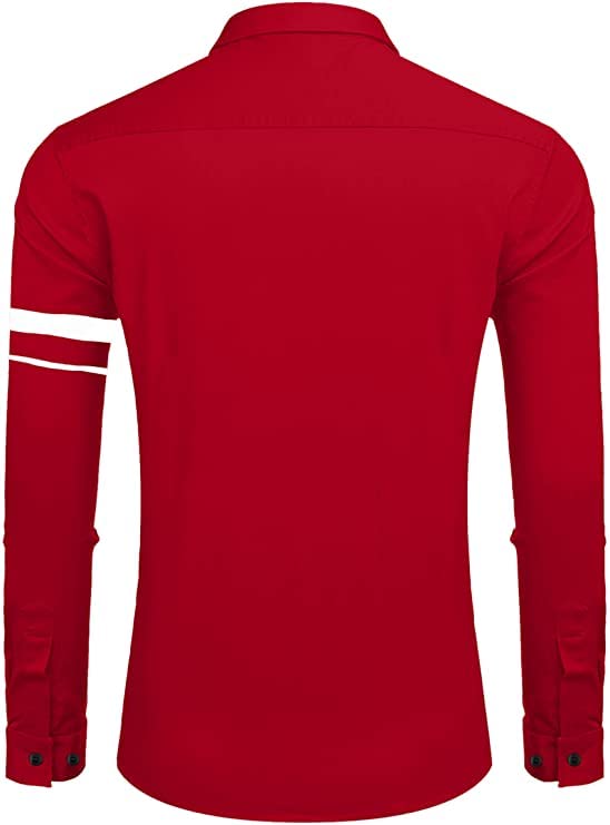 Bellstone Mens Solid Regular Fit Shirt (B-8200_Red