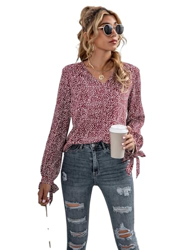 Kotty WomenS Casual Bishop Sleeve Printed Top
