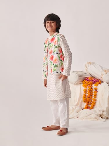 Pspeaches Boys Printed Regular Kurta With Pyjamas (10-12Years)