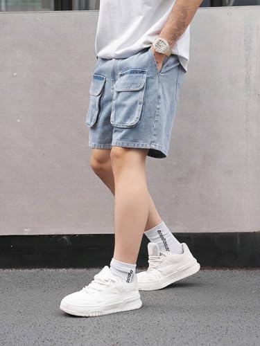 Greciilooks MenS Denim Casual Shorts (Gl-M.Short-Sh288_Blue