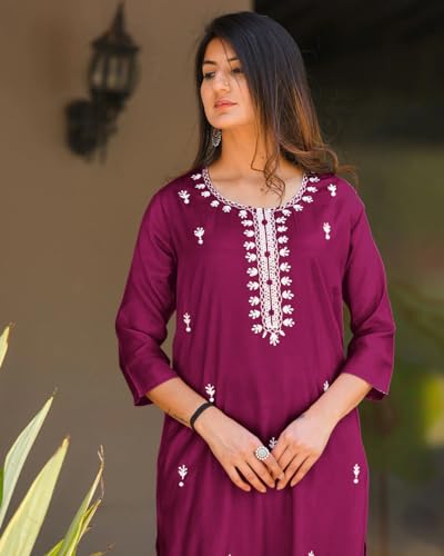 Fabnex Kurta Set For Women | Women Embroidered Kurta Set | Women Kurta Sets Kurtis | Women Kurta Pant Set (K-57-59) (Xx-Large, P