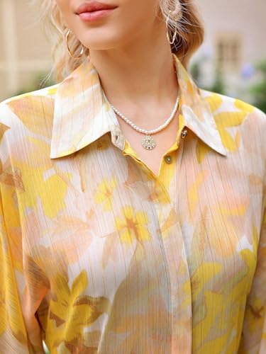 Litzo Shirts For Women Korean Style Long Sleeve Oversized Button Down | Plus Size Workwear Top For Office & Casual Wear (L-102-