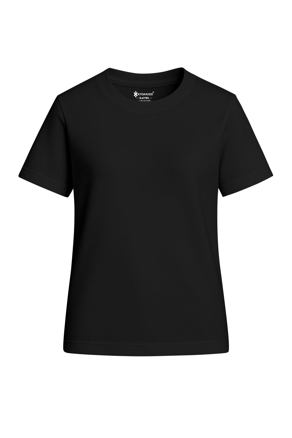Kyda Kids Antibacterial GirlS Half Sleeve Cotton Round Neck Solid T-Shirt (Pack Of 1) Black