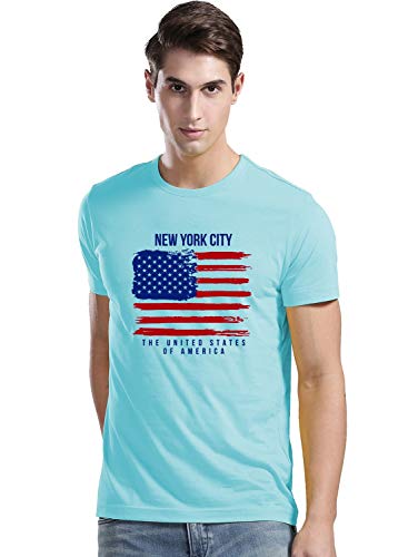 ADRO Mens USA American Flag Printed Cotton T-Shirts (RNR-M-NWW-MI_Mint_XL)