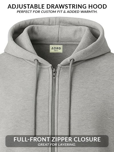 ADRO Zipper Cotton Regular Fit Hoodies | Sweatshirt with Zipper | Jackets for Men | Mens Zipper Hoodie | Hoodie | ZH24-PLN
