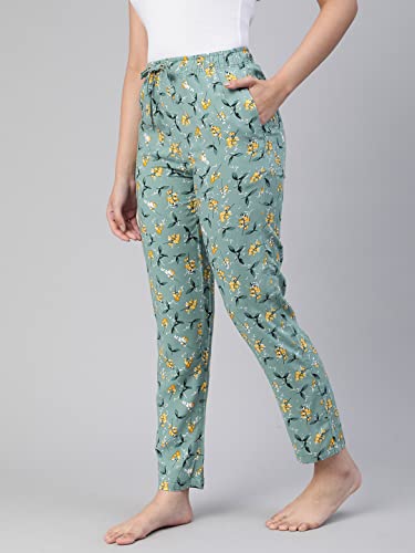 Lyra WomnS Printed Rayon Pyjama With Zipper Pocket