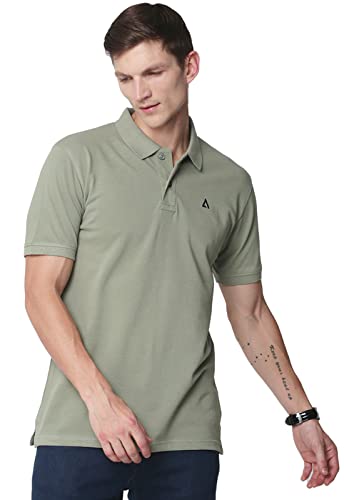 ADRO Mens Premium Cotton Polo T-Shirt (PN23-M-PLN-OL_Olive_S)