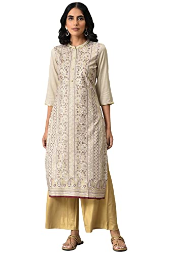 Natural Coloured Floral Printed Kurta