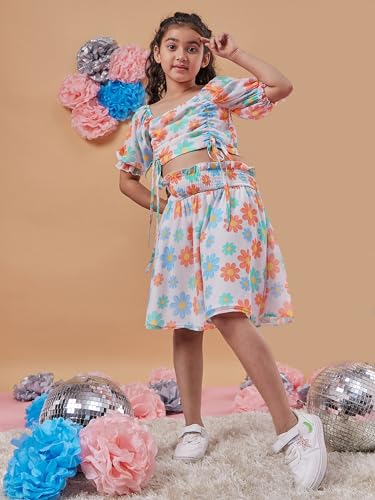 Pspeaches Polyester Western Skirt Set White