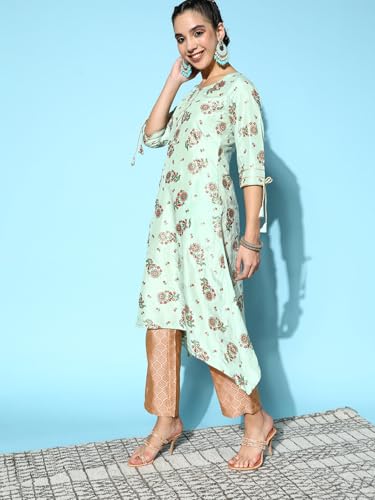 Libas Women's Printed Silk A-Line Kurta