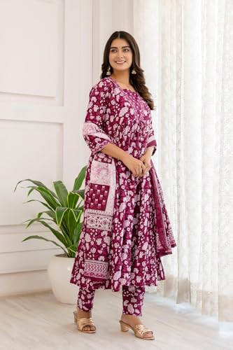 Shienzy Cotton Blend Square Neck Kurta Set With Dupatta For Women | Women Kurta Sets With Dupatta (1609-1610) (In, Alpha, M, Reg