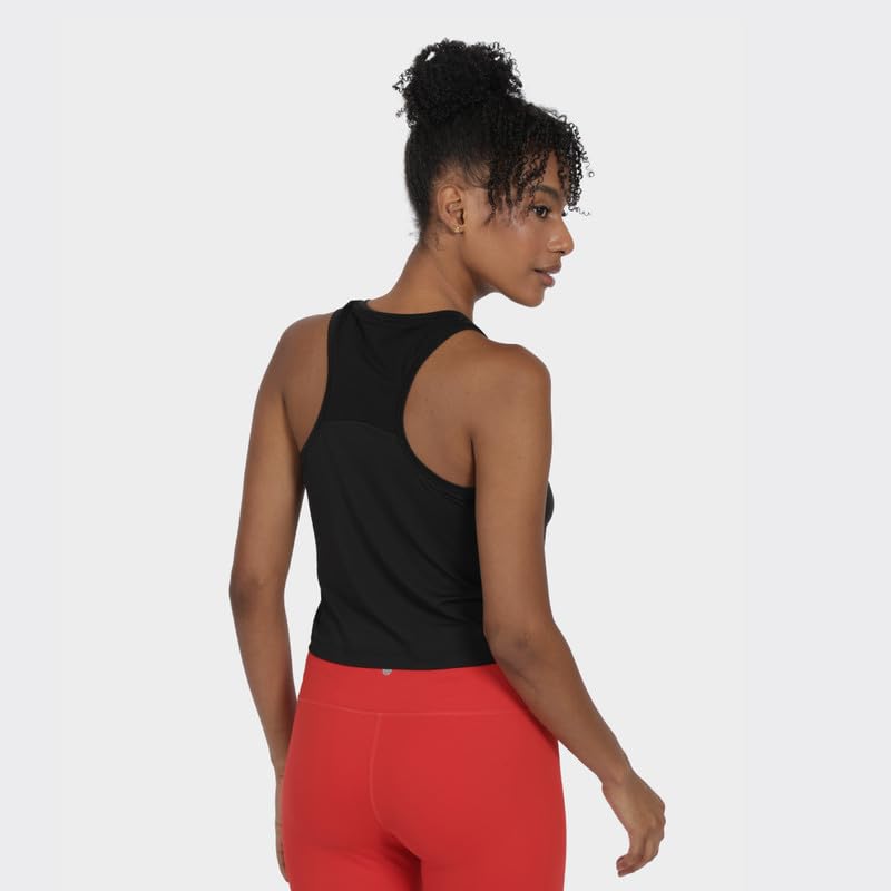 BlissClub Women Aerocool Training Tank | Ventilated mesh Panel | Cropped Length | Side Slits