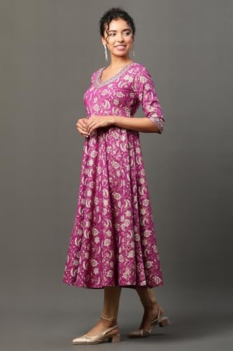 Aurelia WomenS Cotton Regular Kurta (23Aua14967-506947_Purple