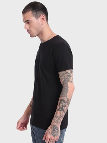 Bewakoof MenS Solid Regular Fit Half Sleeve Round Neck Cotton T-Shirt