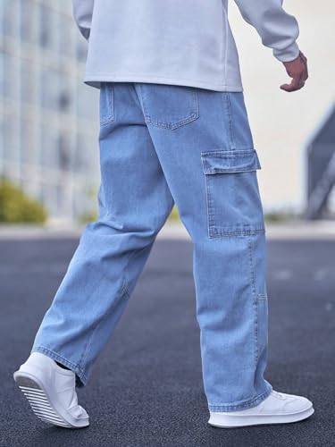 Tagas Men Relaxed Fit Denim Jeans | Multi Pocket Cargo JeanS Pant For MenS | Man Loose Fit Denim Jeanspant | Mdj-21 (In, Numer