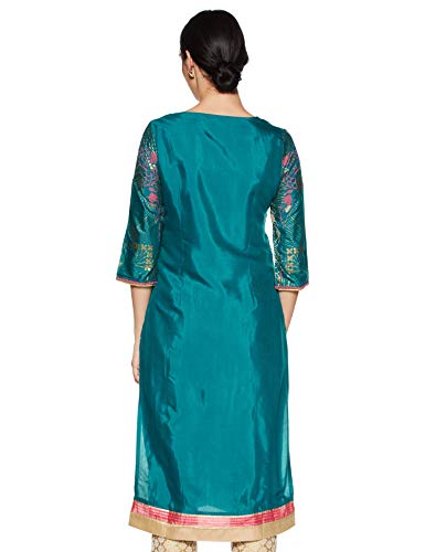 W for Woman Straight Synthetic Kurta for Women