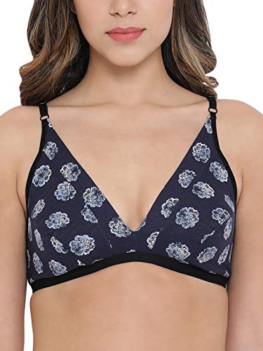 Clovia Womens Cotton Half Cup Bra (BR1595Y0834B_Blue_34B)