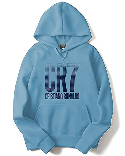 ADRO Mens Cotton Football Printed Hooded Sweatshirt (H20-M-CR07-SK_SkyBlue_XL)