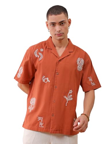 The Indian Garage Co Mens Relaxed Fit Shirt (0823-SHEMRS-13-01_Rust