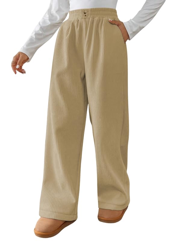 SMOWKLY Authentics Womens Trendy Casual Cotton Blends Stretchable Baggy Loose Trouser with Pockets || High Rise Elastic Waist G