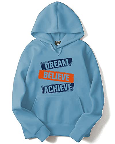 ADRO Mens Cotton Neck Hooded Sweatshirt (H20-M-DBA-SK_SkyBlue_XL)