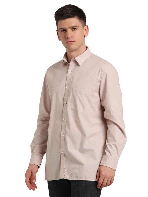 Turtle Men 100% Cotton Blue Solid Regular Fit Formal Shirt