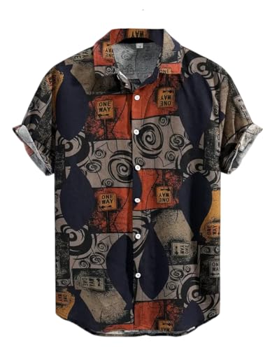 Indoprimo Casual Printed Half Sleeve Shirt For Men Multicoloured