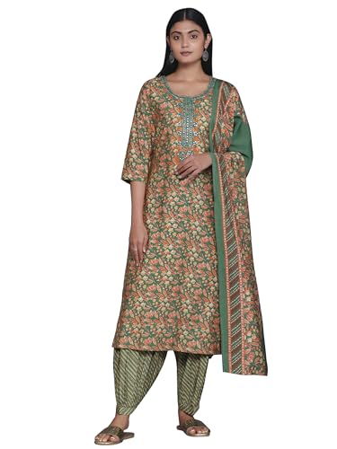 Libas WomenS Silk Blend Kurta Set (35387_Green