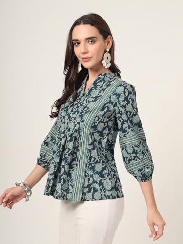 Style Quotient Women Teal Printed Tunic