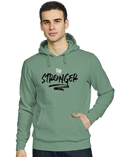 ADRO Men and Womens Cotton The Stronger Hooded Neck Sweatshirts (H20-M-SGR-PT_Pista_XL)