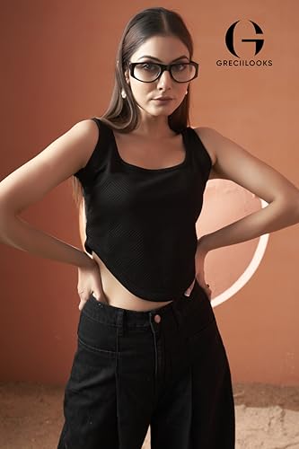 Greciilooks WomenS Solid Regular Fit Tops (Gl-W.Top-W2266_Black