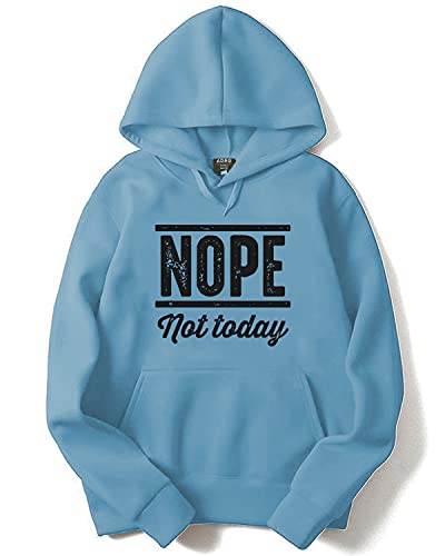 ADRO Mens Cotton Neck Hooded Sweatshirt (H21-M-NOP-SK_SkyBlue_XL)
