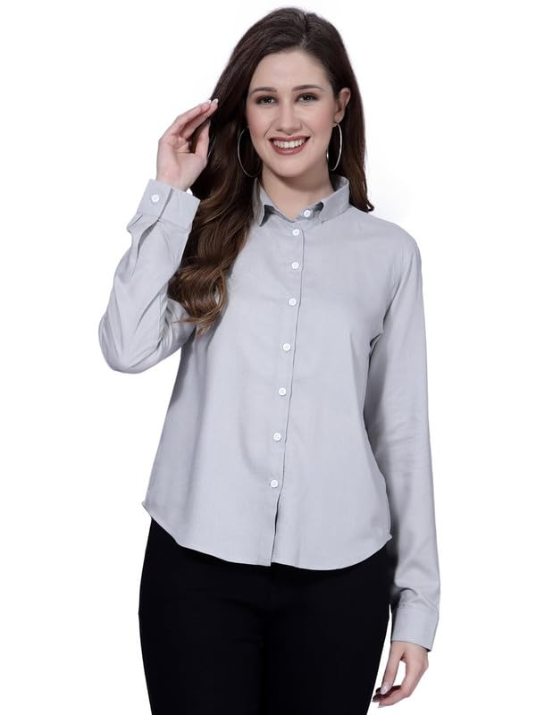 OOMPH! Formal Shirts for Women, Grey