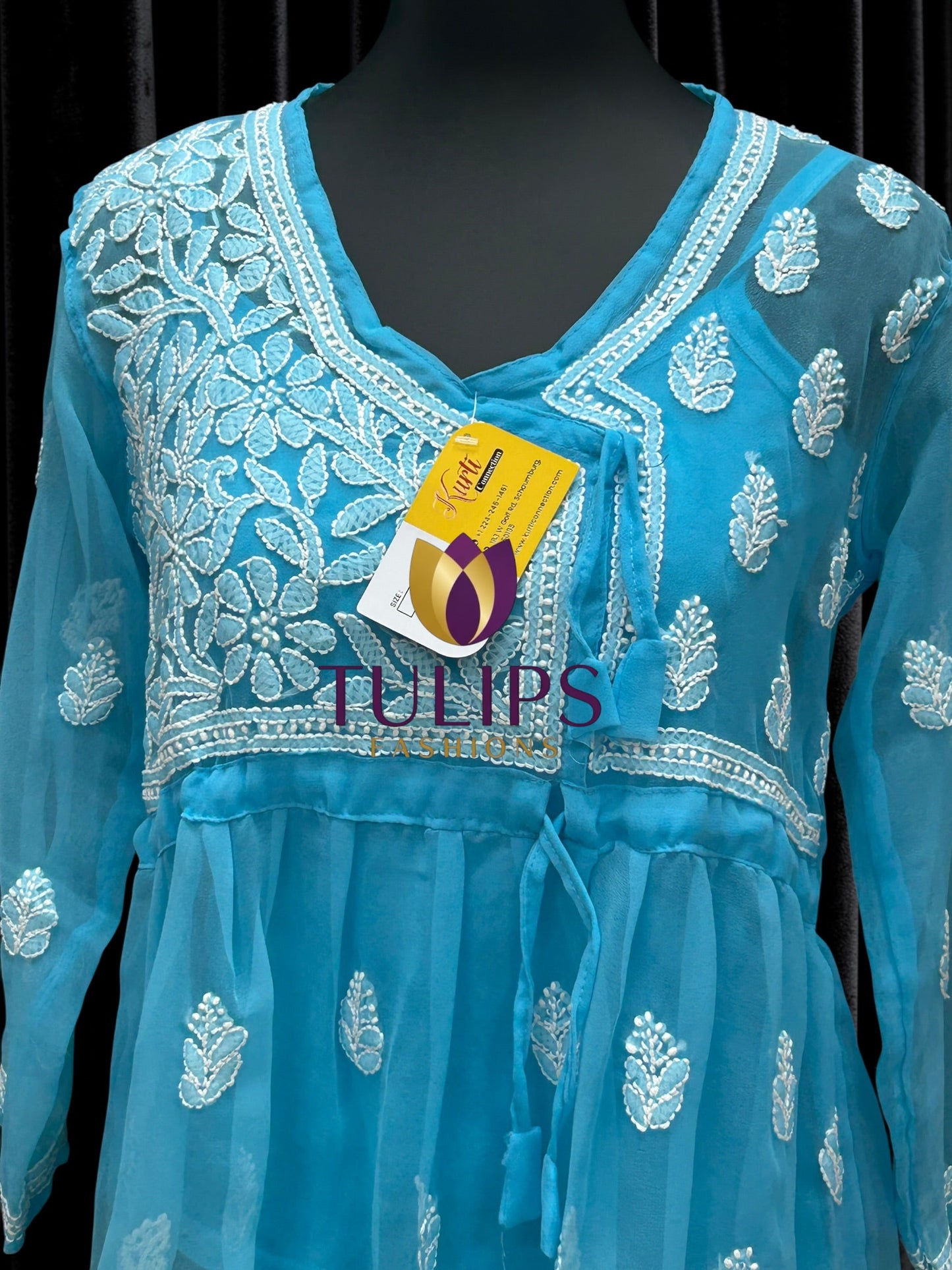 Chikankari short kurti