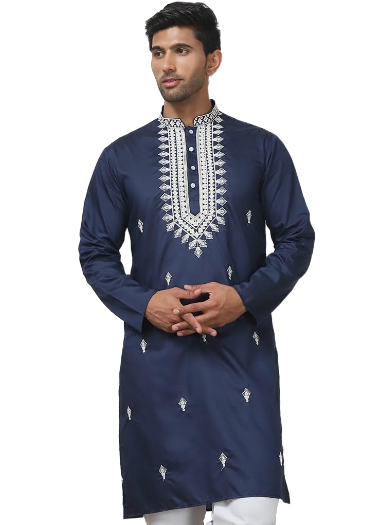 Jompers Mens Collar Embroidered & Sequin Kurta