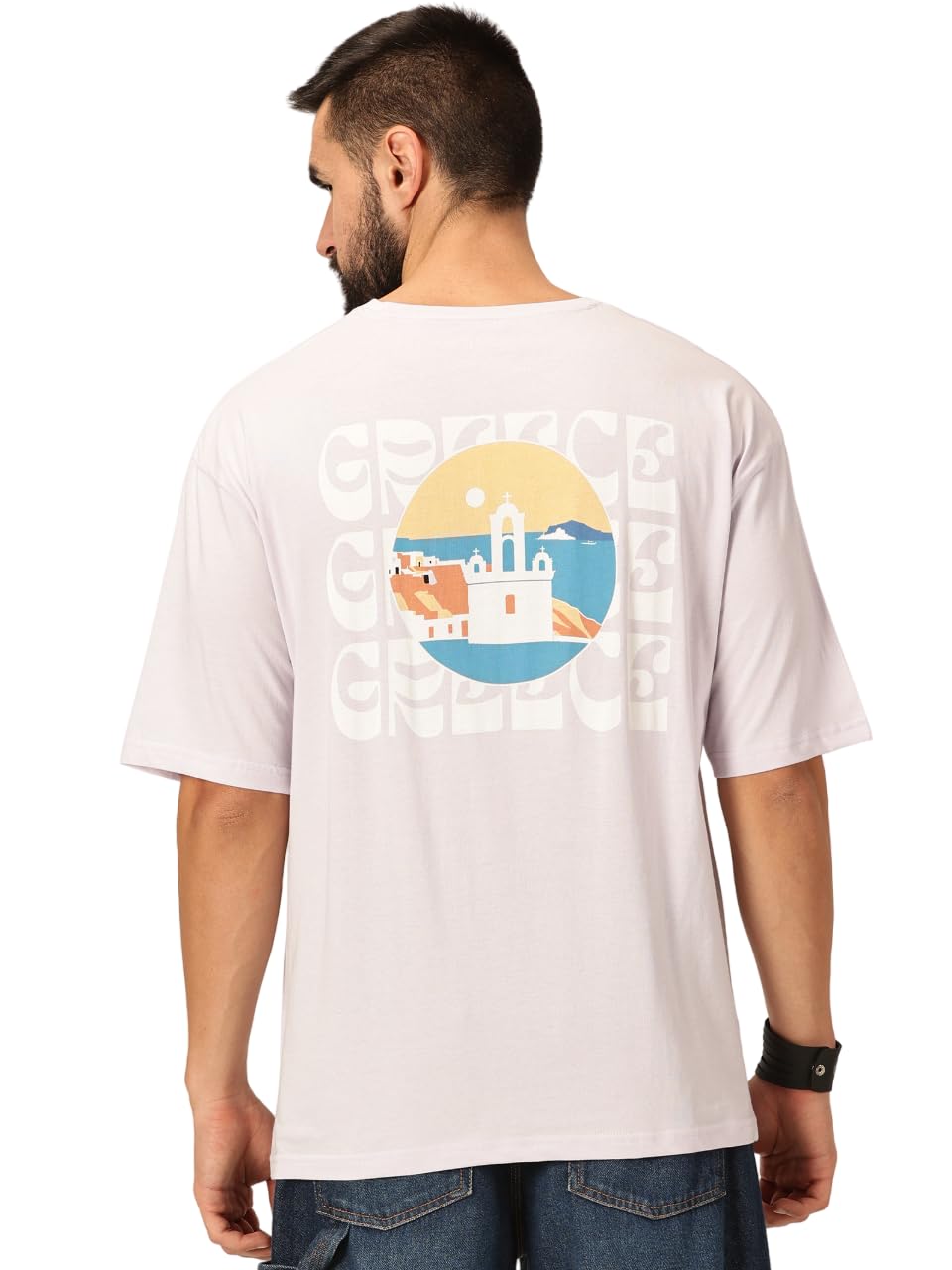 Thomas Scott Mens Oversized Fit T-Shirt (TSKOversized_Lavender Greece