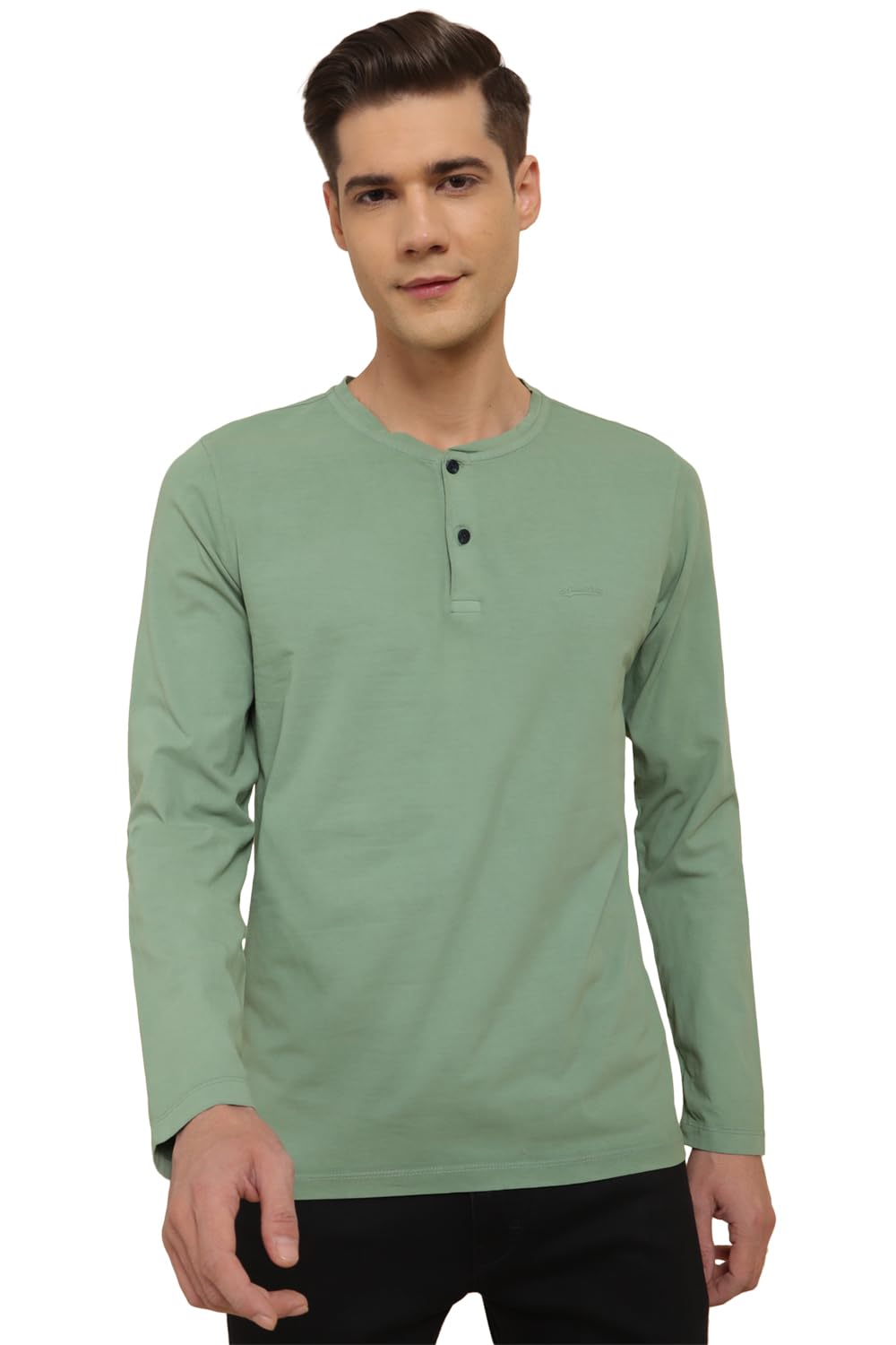 Allen Solly Men Regular Fit Solid Casual Full Sleeve T-Shirt