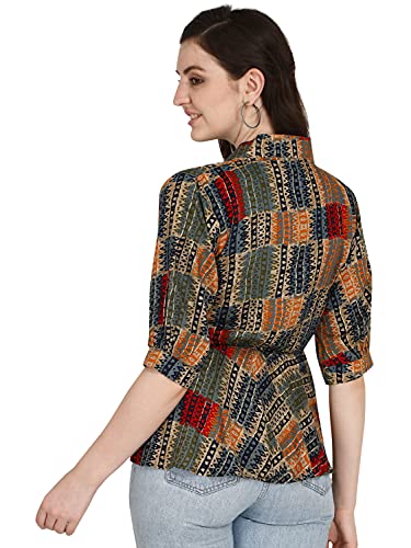 GRECIILOOKS Striped Jeans Rayon One Piece Western Tops for Women Stylish