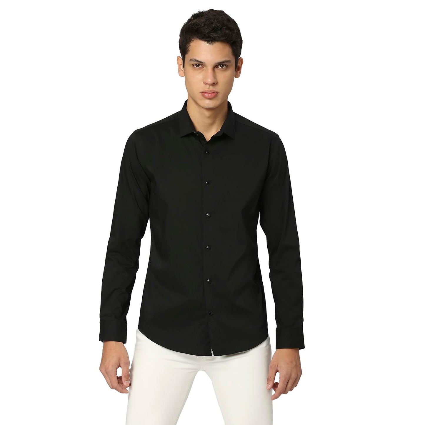Pepe Jeans Zorn Ls Cotton Stretch Shirt, Black, L