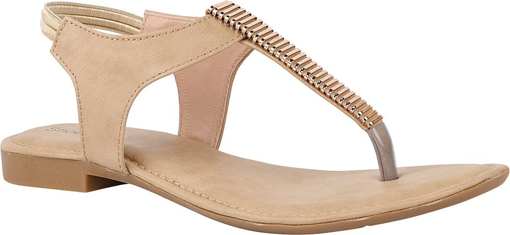 Shoetopia Girls Beige Stylish Trending Flats