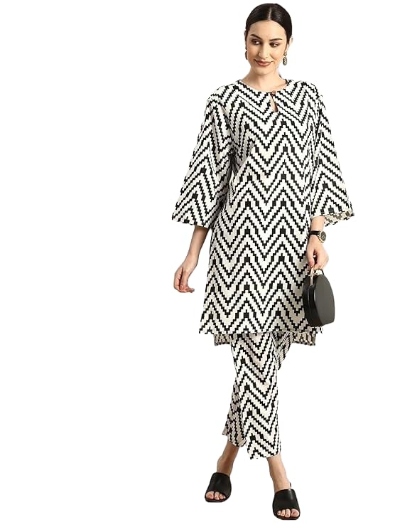 Lookmark WomenS Printed Cotton Blend Straight Kurta Pant Set - Elegant Ethnic Wear Ensemble For Modern Women, Perfect For Any O