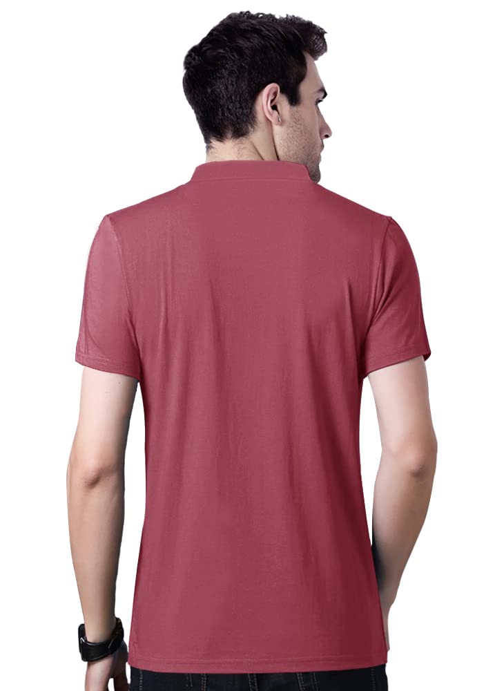 Noble Monk Mens Polo Neck Half Sleeves Color Blocked T-Shirt