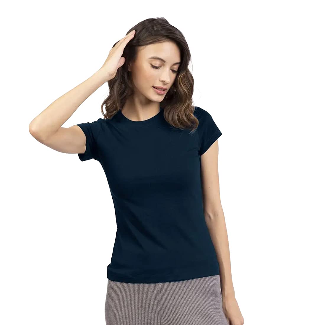 Bewakoof Womens Blue Slim Fit T-Shirt
